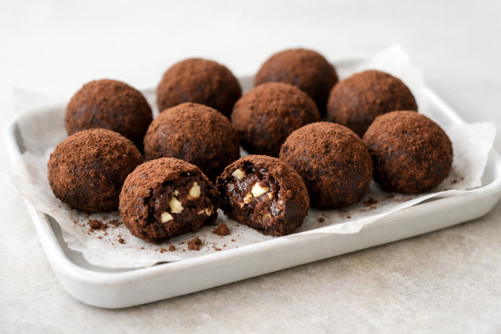 Trufas de cacao y almendra