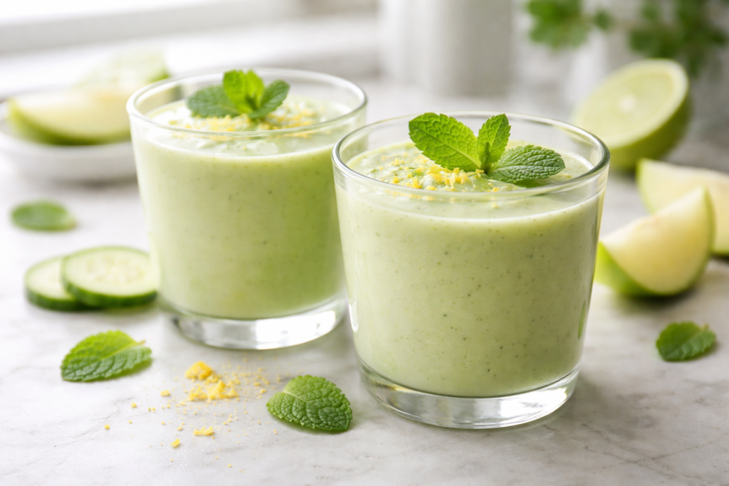 Crema fría de pepino y manzana