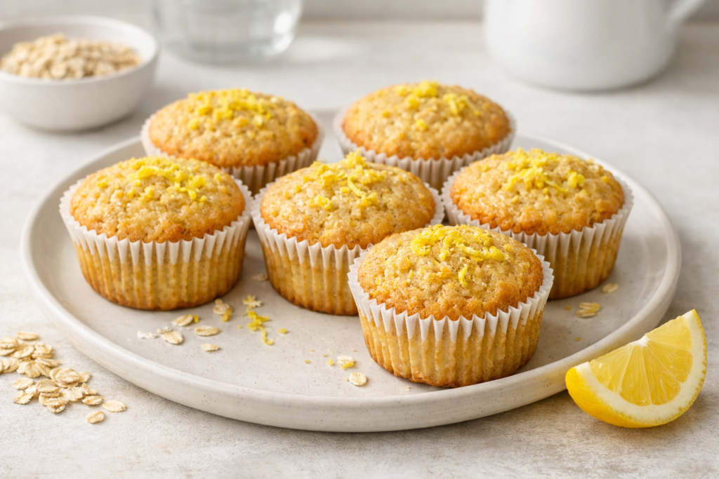 Magdalenas de avena y limón
