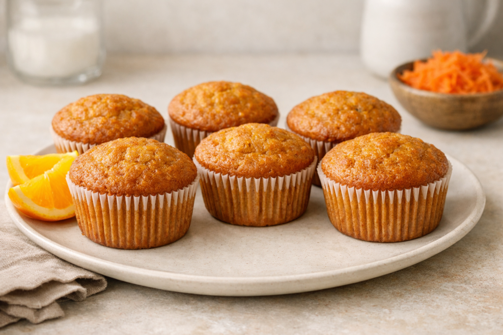 Magdalenas de zanahoria y naranja