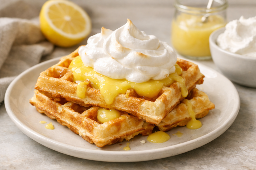 Gofres de limón y merengue sin azúcar
