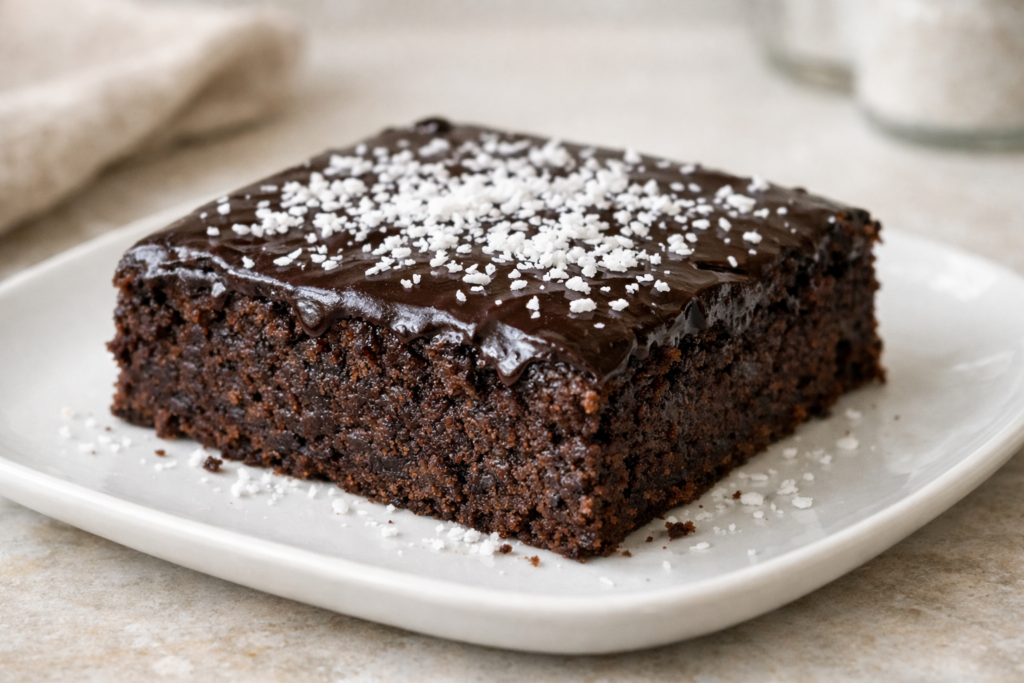 Brownie de chocolate y pera sin azúcar